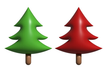Red and Green 3D Christmas tree.
