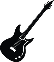 Classic Black Electric Guitar Silhouette

