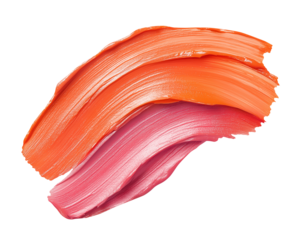 Double orange red textured swatch for design. Isolated element with clear even edge on transparent background