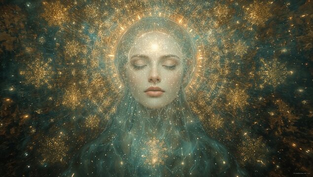 Spiritual portrait with an ethereal divine connection