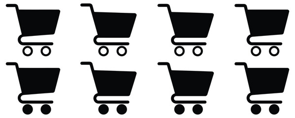 Collection of shopping carts ready for your online store promotion now,Shopping cart icon  vector set , trolley cart vector icon, market symbols  set . eps 10