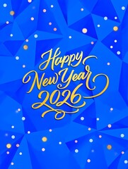 Elegant Golden Calligraphy Happy New Year 2026