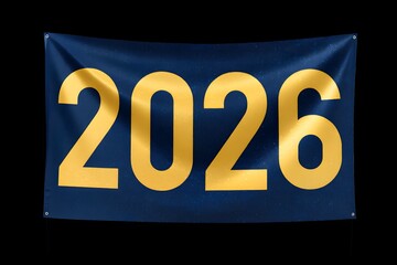 Luxury Blue and Gold New Year 2026 Banner