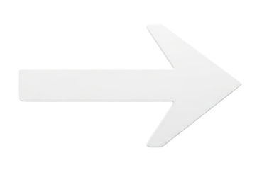 White arrow pointing right transparent background cutout png