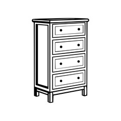Tall wooden dresser with drawers symbolizing furniture, home storage, and modern interior organization.