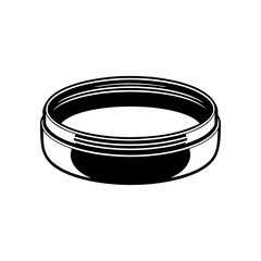 Round open contact lens case showing a simple clean design, symbolizing vision care, hygiene, and optical accessories.