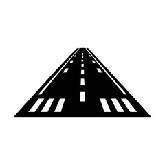 Straight runway design symbolizing aviation, airport infrastructure, and travel departure or landing.