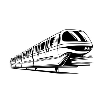 Futuristic monorail train representing modern public transport, innovation, and sustainable urban infrastructure.