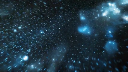 Abstract blue energetic light accelerating through space