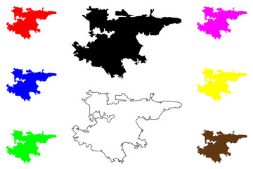 Warri city (Federal Republic of Nigeria, Delta State) map vector illustration, scribble sketch Warri map