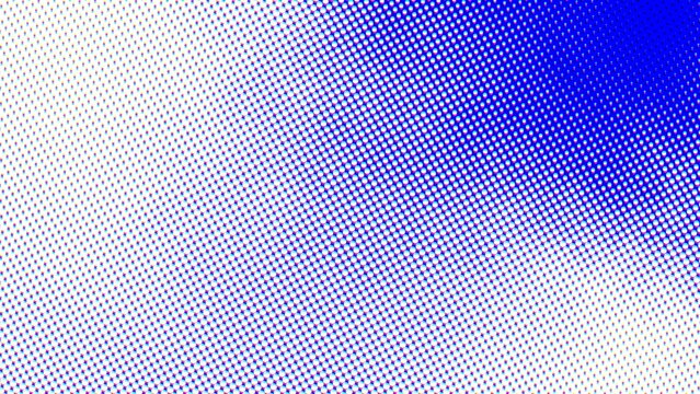 Dynamic blue halftone pattern creates a visually engaging and textured backdrop