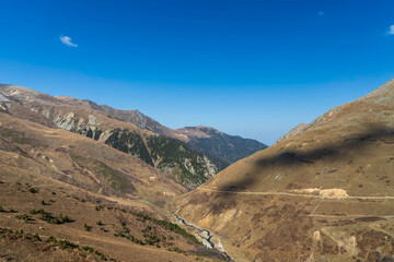mountain landscape with blue sky