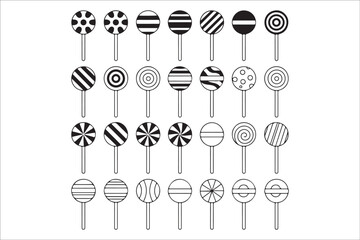 Sweet Lollipop Vector Collection Colorful Candy Illustrations Set