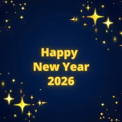 Festive Starry Sky Happy New Year 2026