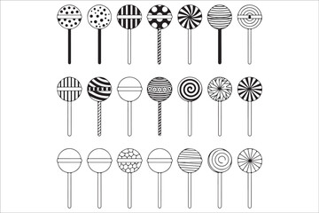 Sweet Lollipop Vector Collection Colorful Candy Illustrations Set