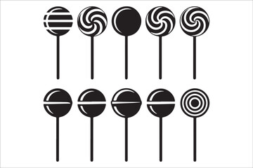 Sweet Lollipop Vector Collection Colorful Candy Illustrations Set