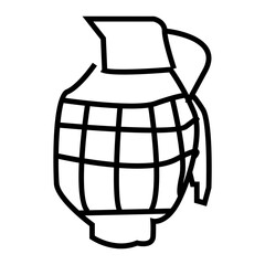 army weapon grenade outline icon illustration vector