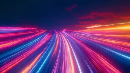 Abstract light trails creating high speed motion blur - Powered by Adobe