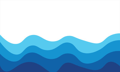 Sea waves layered vector background illustration and sea beach vector illustration.