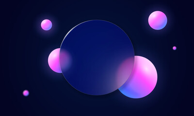 Frosted blue purple gradient background with 3D glassmorphism shapes. Glossy geometric glass morphism design for futuristic UI, website, or abstract presentation.