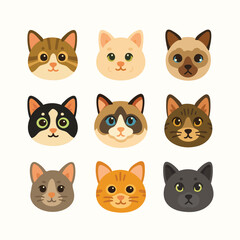 Fototapeta premium Cat head vector Meow Pets illustration