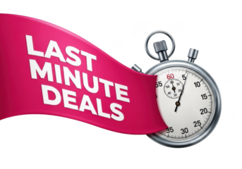 Last minute deals with timer isolated on transparent background