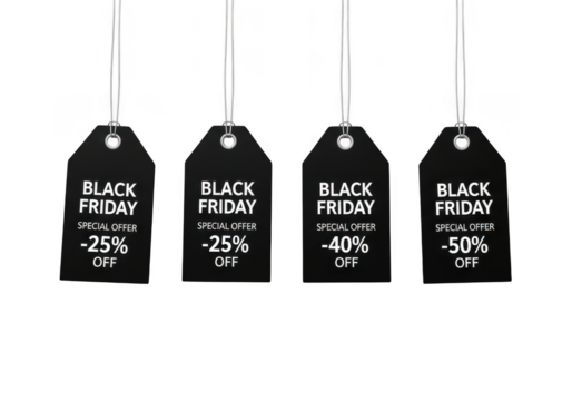 Sale tags promotion concept isolated on transparent background