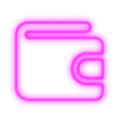 Purple Wallet Outline with Clasp Pocket for Cash Handling, Payment Apps, and Modern Finance UI Assets