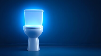 World Toilet Day concept with modern white toilet against blue background symbolizing sanitation hygiene cleanliness health awareness and global water safety