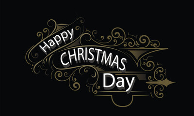 HAPPY CHRISTMAS DAY lettering custom style design
