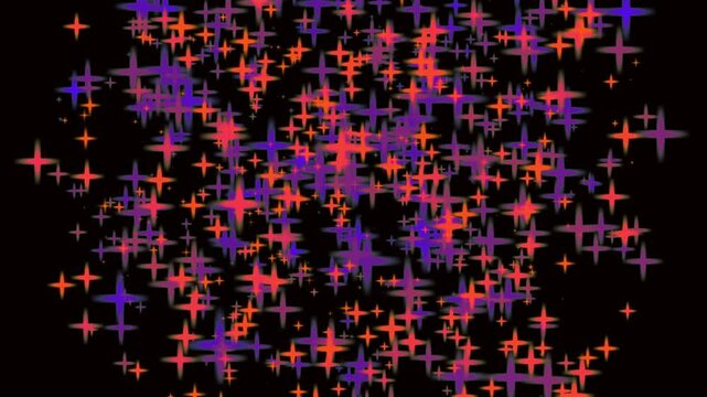 Red and blue glowing fractal pattern with digital symmetry motion