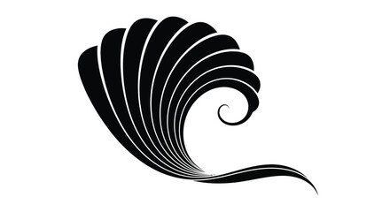 Elegant black and white abstract swirl design a flowing artistic element