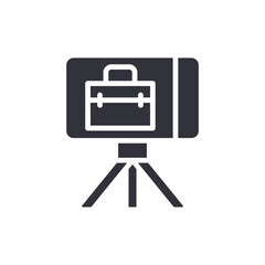 Business Presentation Stand With Briefcase Symbol