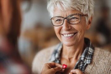 Grateful person receives thank-you pin after donation