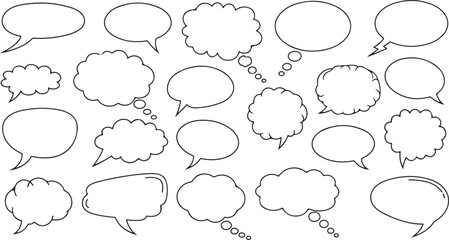 Speech bubbles thought clouds comic elements thought bubble dialogue