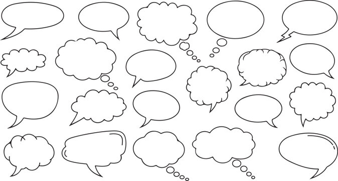 Speech bubbles thought clouds comic elements thought bubble dialogue