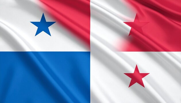 Panama national flag with red, white, and blue quarters, featuring two five-pointed stars — symbol of peace, political balance, and national identity.