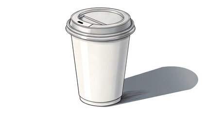 Paper coffee cup to go vector illustration on white background