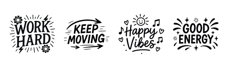 Fototapeta premium Inspirational motivational typography designs with positive messages