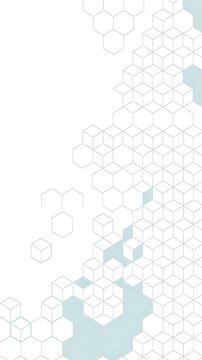 Vector banner design, white background with hexagon pattern