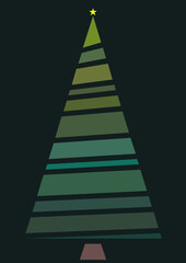 dessin d'un sapin  vert aux formes g&eacute;om&eacute;triques