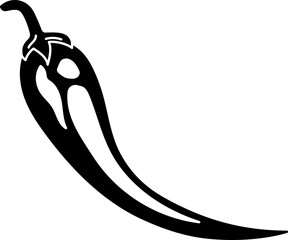 Solid line icon of a chili pepper, ideal for spicy food menus and seasoning design.