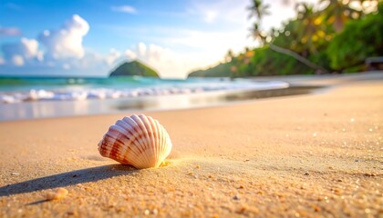Seashell on a Tropical Beach - A Paradise Found.