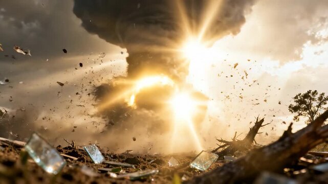 Terrifying Cinematic Tornado Unleashes Powerful Force on Landscape