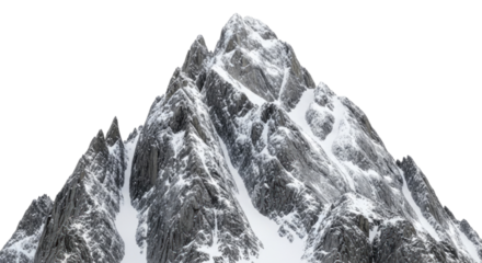 Snow capped mountain peak transparent background cutout png