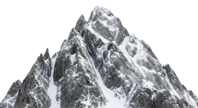 Snow capped mountain peak transparent background cutout png