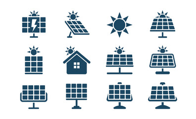 Solar panel icons free vector graphics