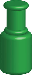 Glossy Green Push Pin or Stopper 3D Rendering