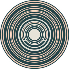Abstract concentric circles pattern design with multiple layers and lines