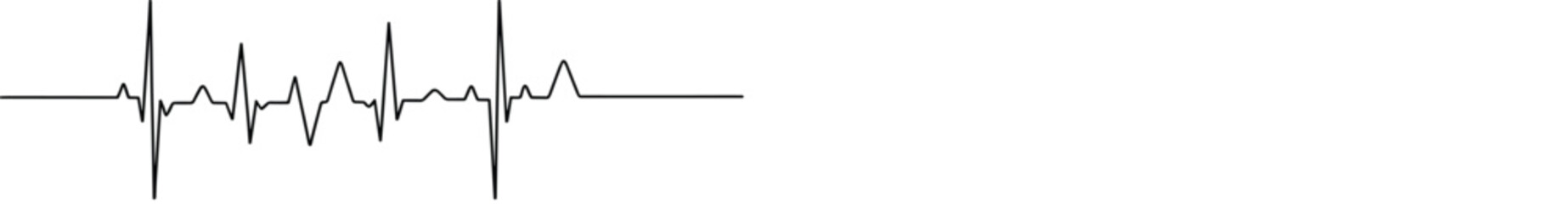 Continuous black line art heartbeat pulse design representing life, health, medical themes, and dynamic rhythm.